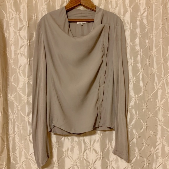 Babaton Gray Drape Front Asymmetrical Zip Lightweight Jacket - Picture 3 of 14